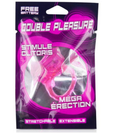 Cockring rose vibrant avec stimulation du clitoris - CC570041